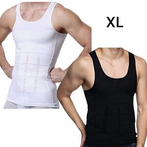White and Black Men's Compression Tank Tops XL 2 pack NWT